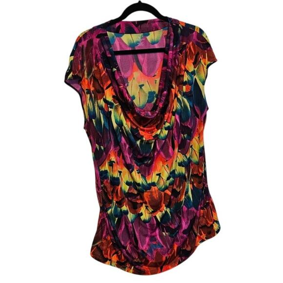 Worthington Woman Blouse – Size 3X – Neon Feather Print - Picture 1 of 3